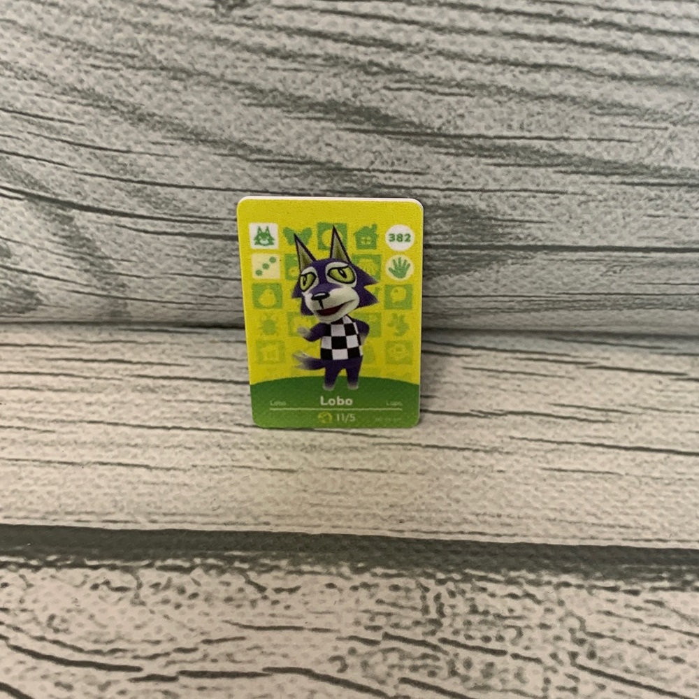 Animal Crossing Amiibo Lobo Mini NFC Card #382 Scan In Villager ACNH Switch